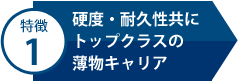 特徴1 硬度・耐久性共にトップクラスの薄物キャリア